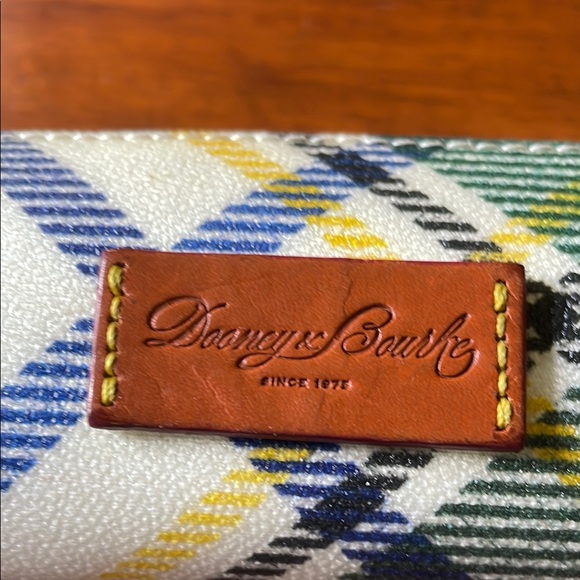 Vintage Dooney & Bourke Plaid Chatham Tartan PVC Leather Zip Pouch - Picture 2 of 8